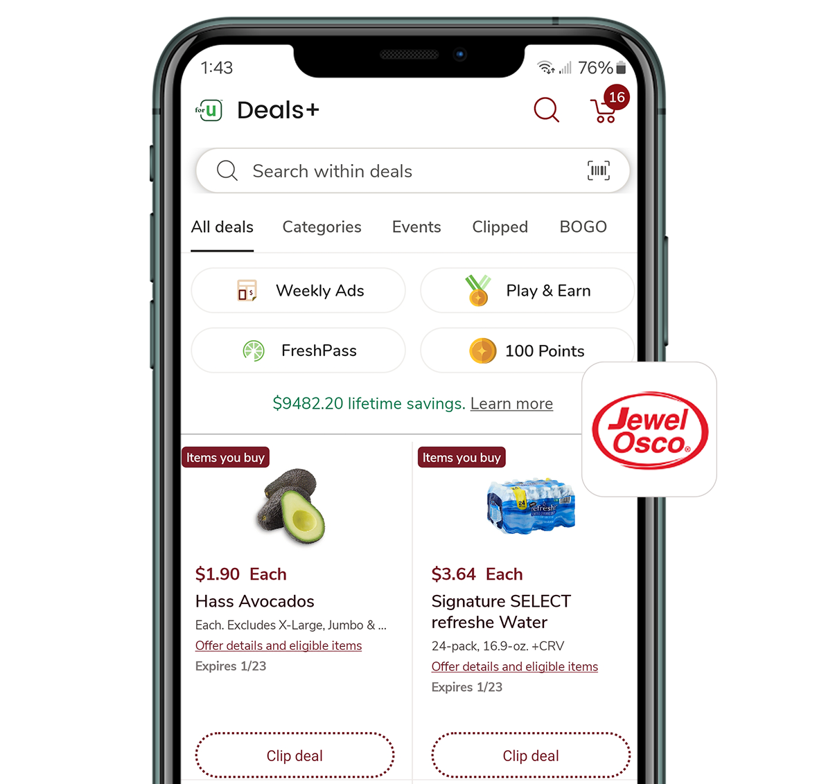 Jewelosco APP Deals Tab